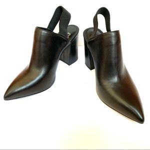 New Gianni Bini Black Pointed-Toe Leather Mule